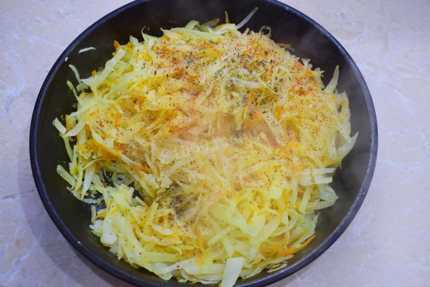 Белокочанная капуста с грибами