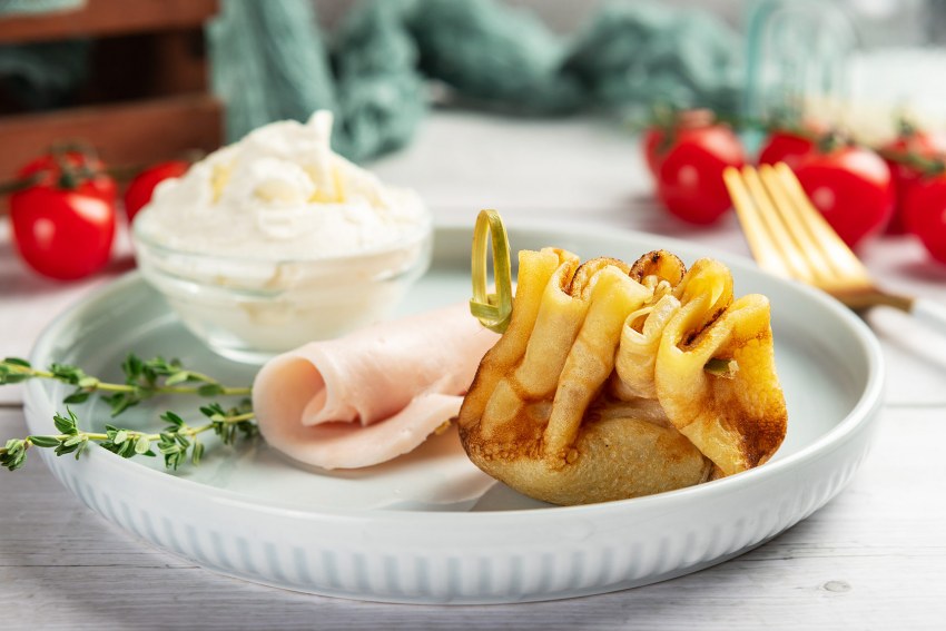 Блины мешочки с начинкой на праздничный