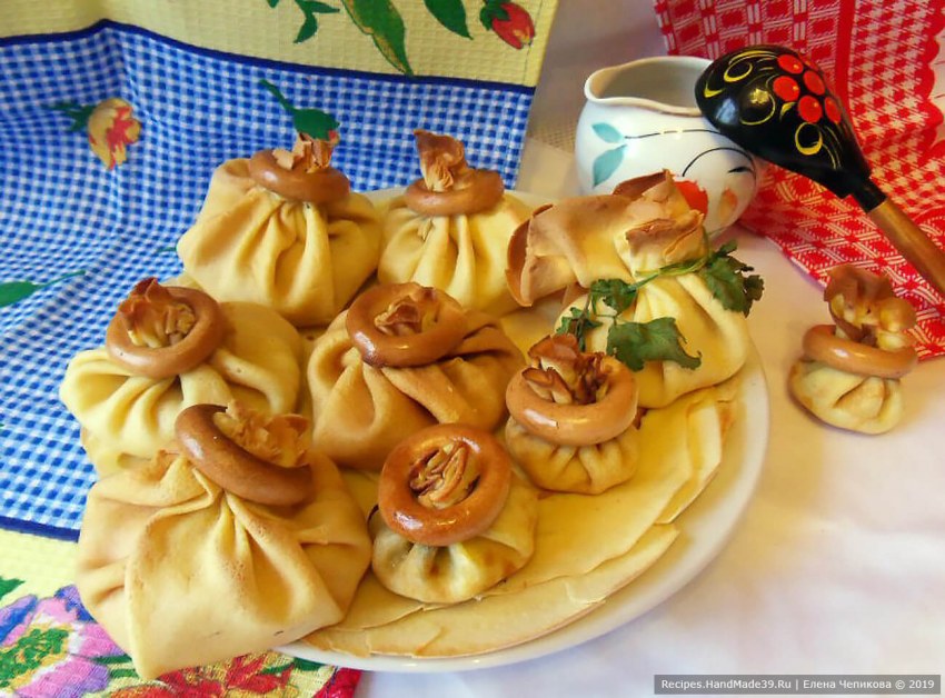 Мешочек с ветчиной и сыром