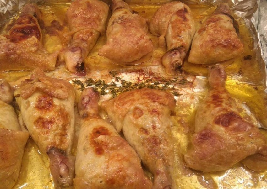 Куриные ножки с грибами