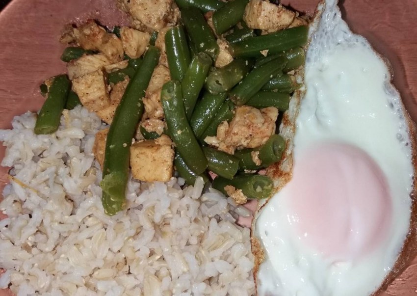 Стручковая фасоль с рисом