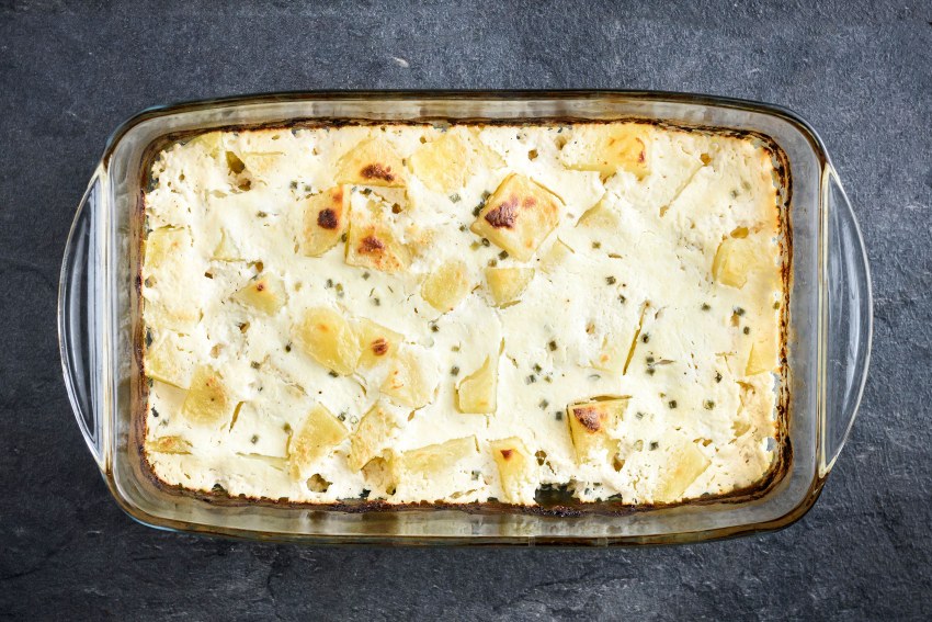 Картофельный гратен с беконом