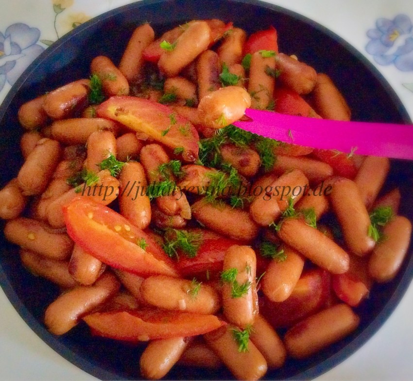 Макароны с сосисками
