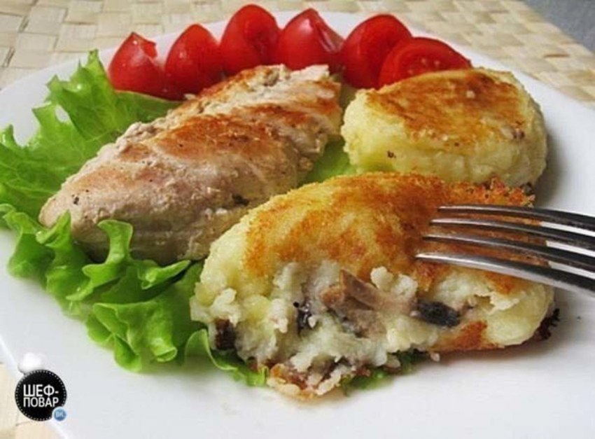 Зразы фаршированные шампиньонами