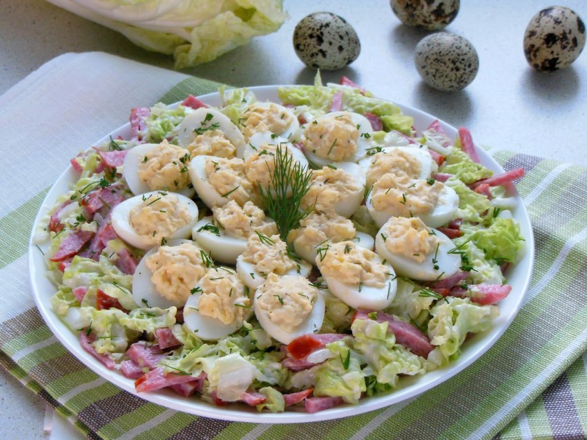 Канапе с перепелиными яйцами