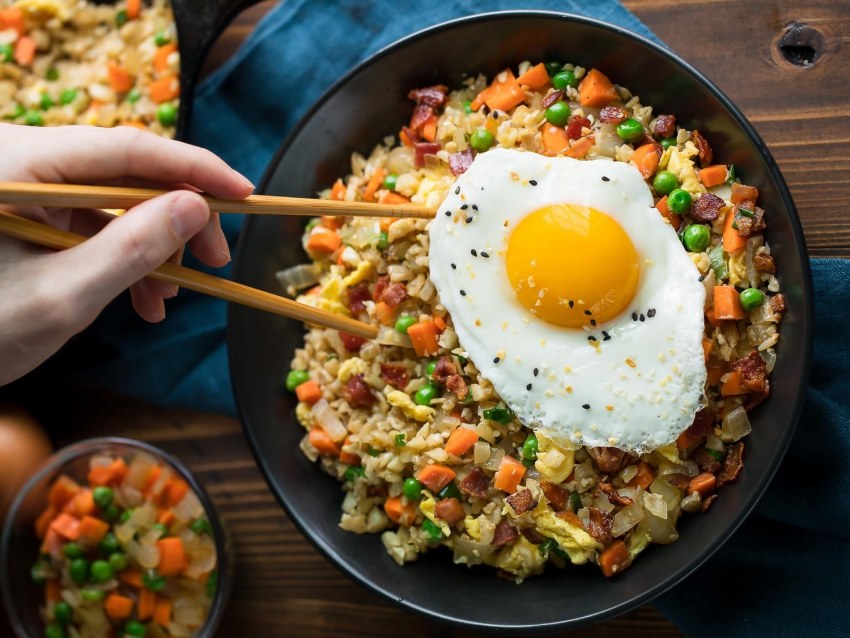 Рис с овощами и курицей