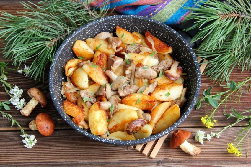 Картошка со шкварками