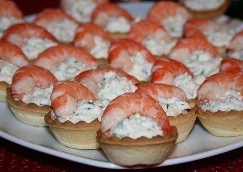 Корзиночки с креветками