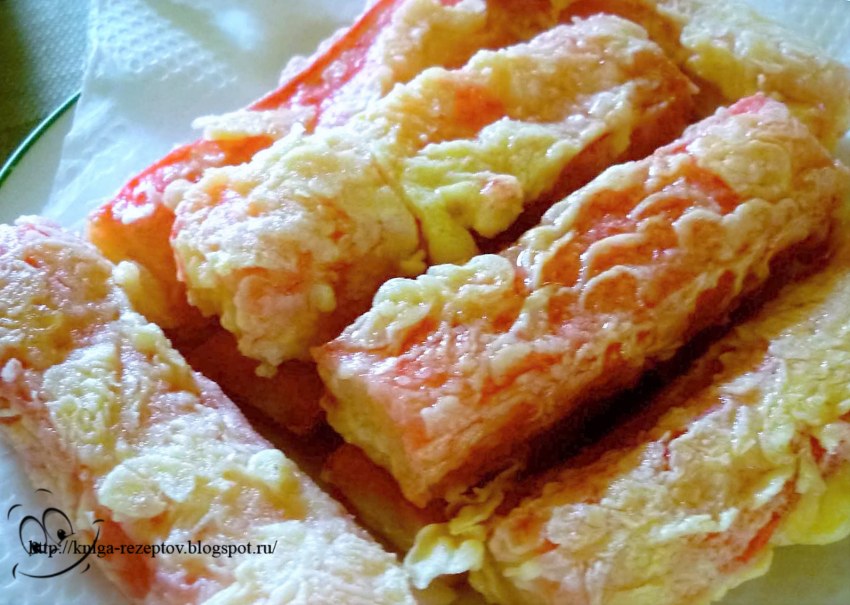 Крабовые палочки в кляре с сыром