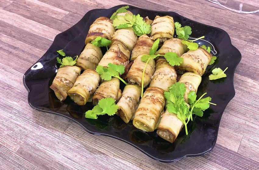 Баклажанные рулетики с грецкими орехами