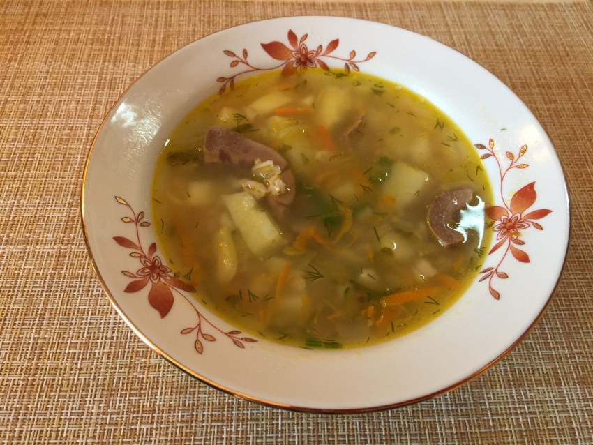 Суп рассольник с перловкой
