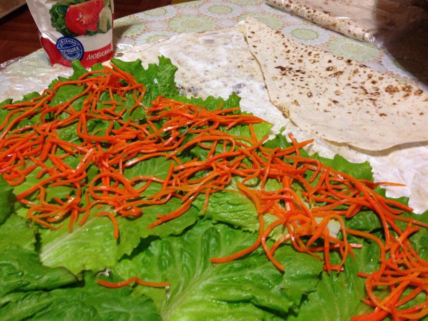 Баклажаны рулетики по корейски