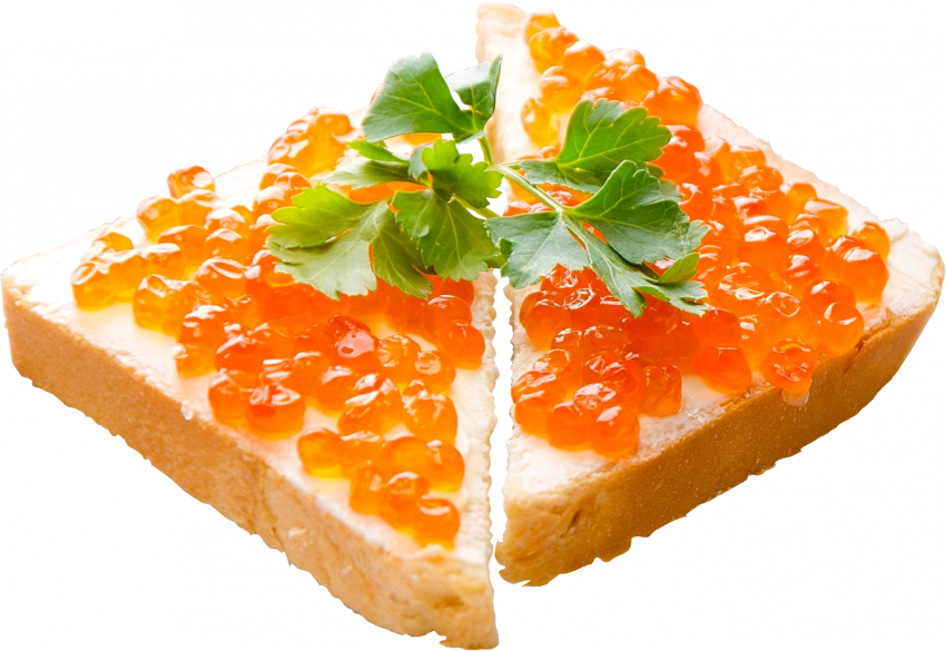 Бутерброды с икрой лосося