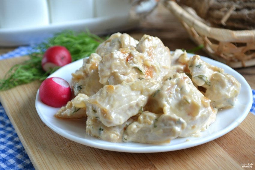 Куриные бедра с грибами