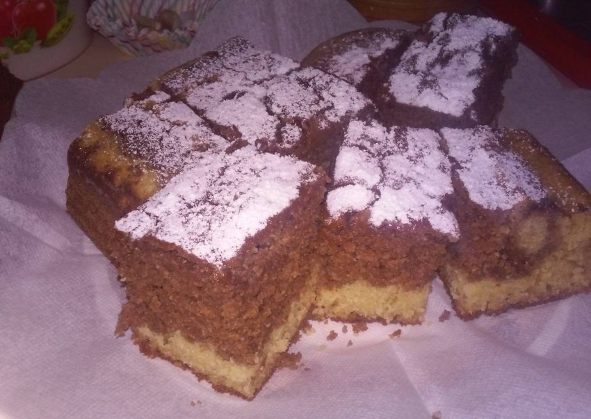 Пирог Зебра на ряженке