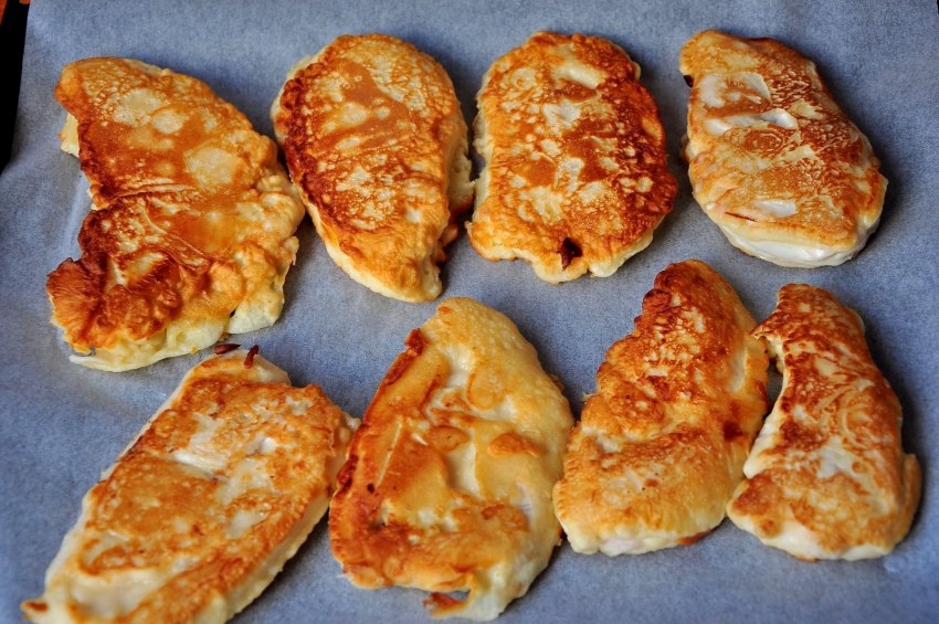 Tiny bits of Cream Cheese in the batter