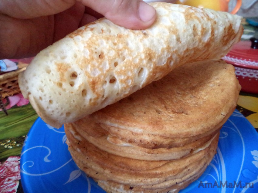 Блины на опаре с сухими дрожжами