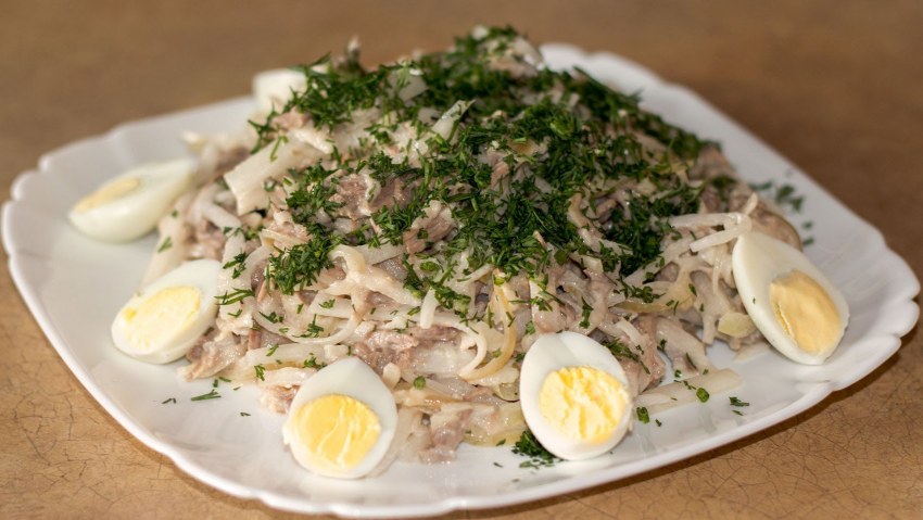 Ташкент салат дайкон с дайконом и говядиной