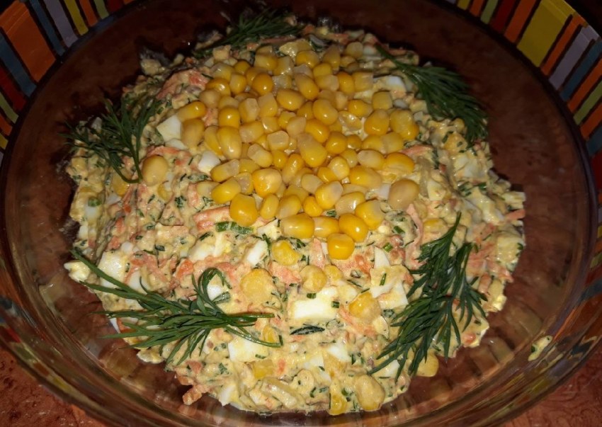 Салаты на праздничный стол с кукурузой