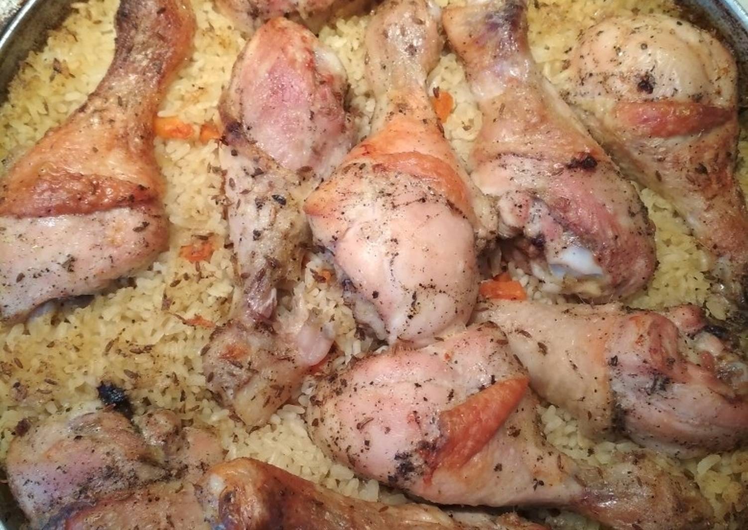 Куриная голень с рисом в духовке рецепт