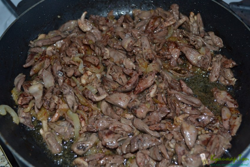Желудки с картошкой и грибами