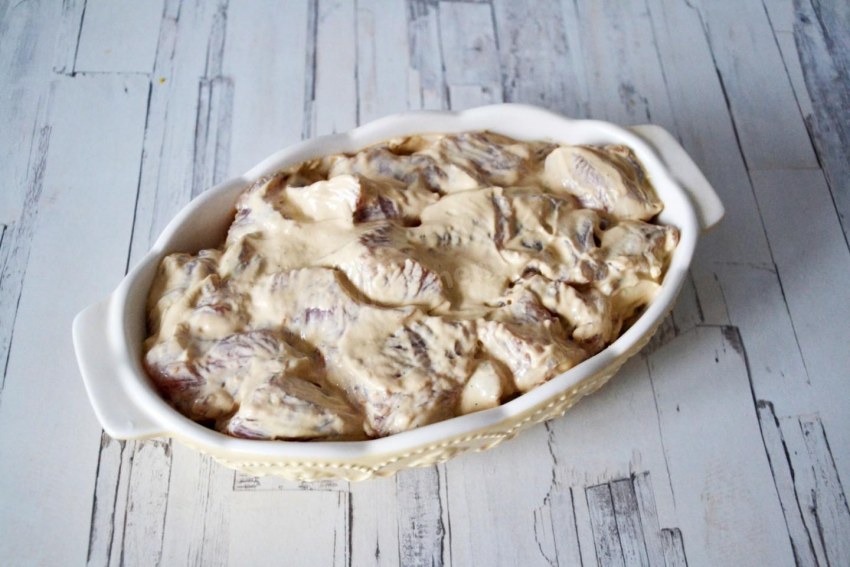 Желудки куриный в чесночном соусе