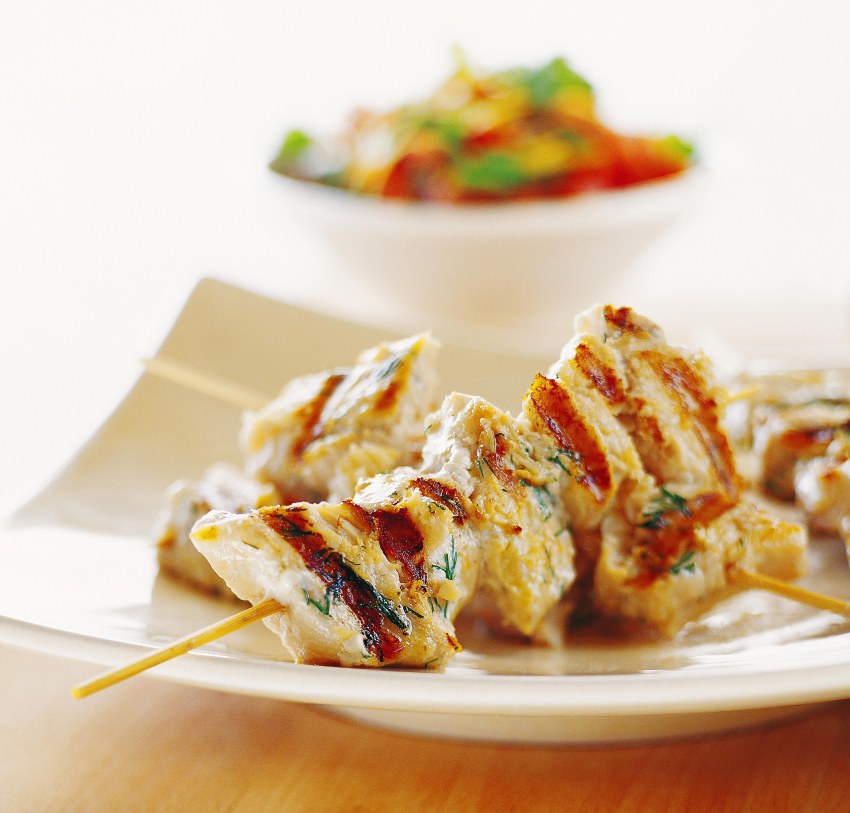 Chicken and Pineapple skewers with Rice