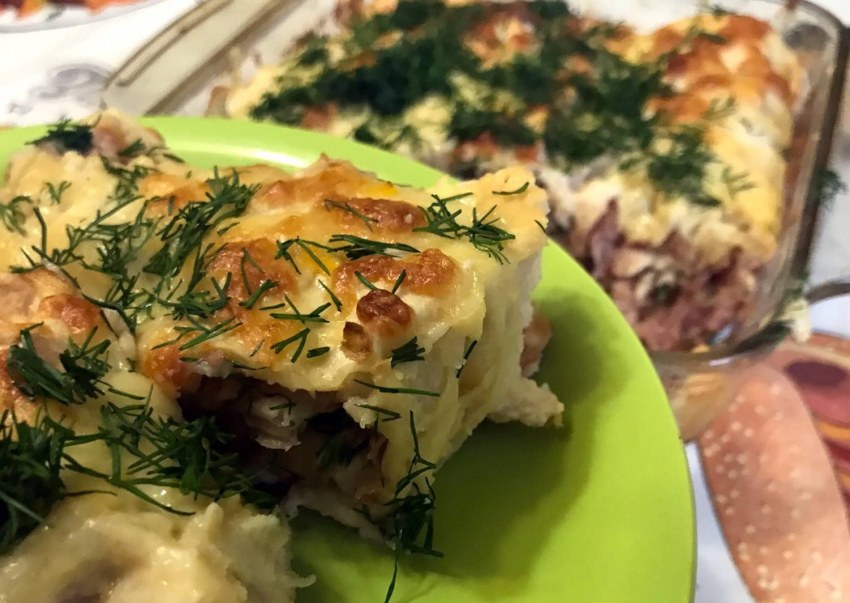 Пирог «лаваш в заливке» с мясным фаршем