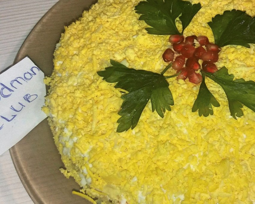 Салат Оливье Мимоза
