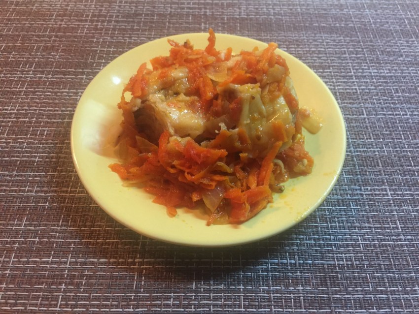 Горбуша под маринадом из моркови и лука