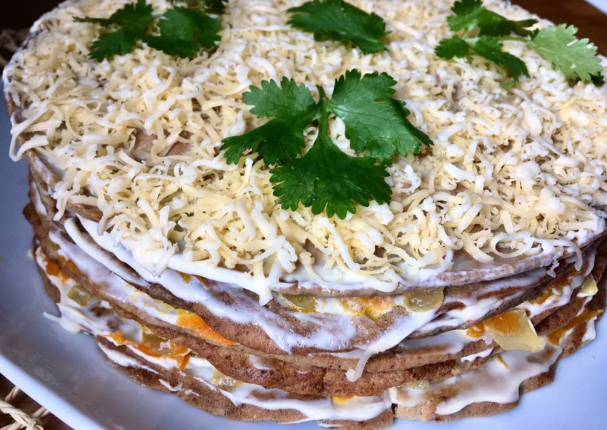 Печеночный торт со сметанным кремом