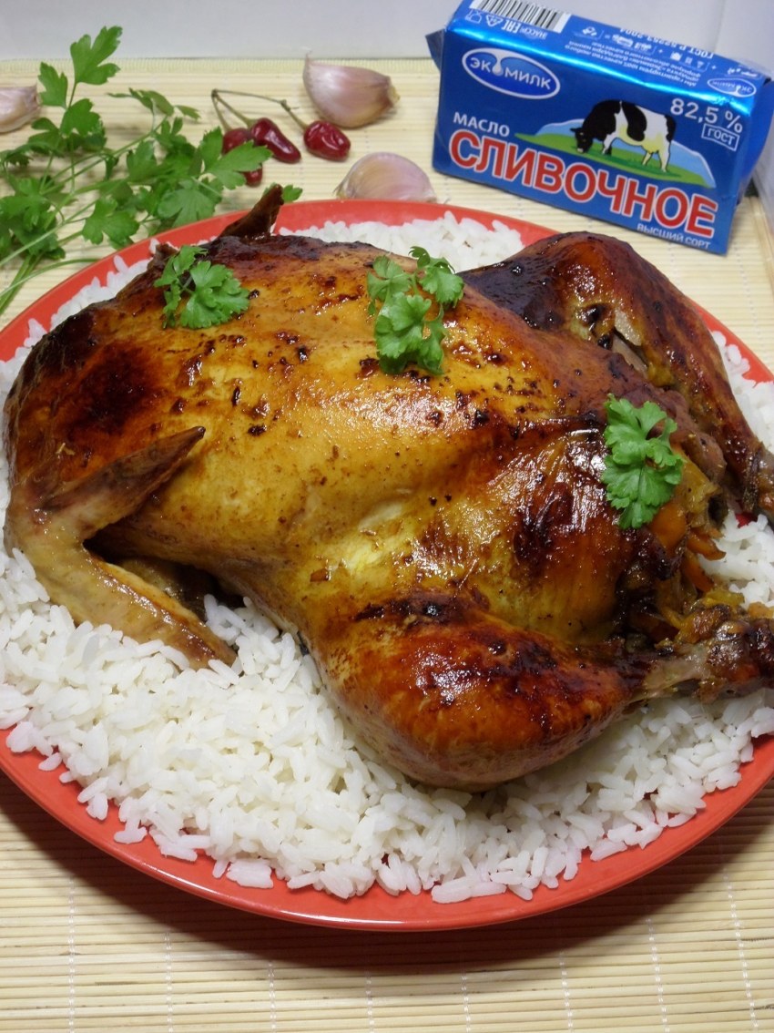 Курица запеченная с травами