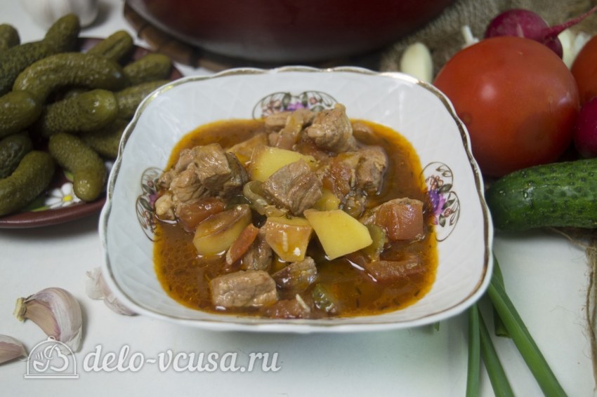 АЗУ по-татарски с солеными огурцами