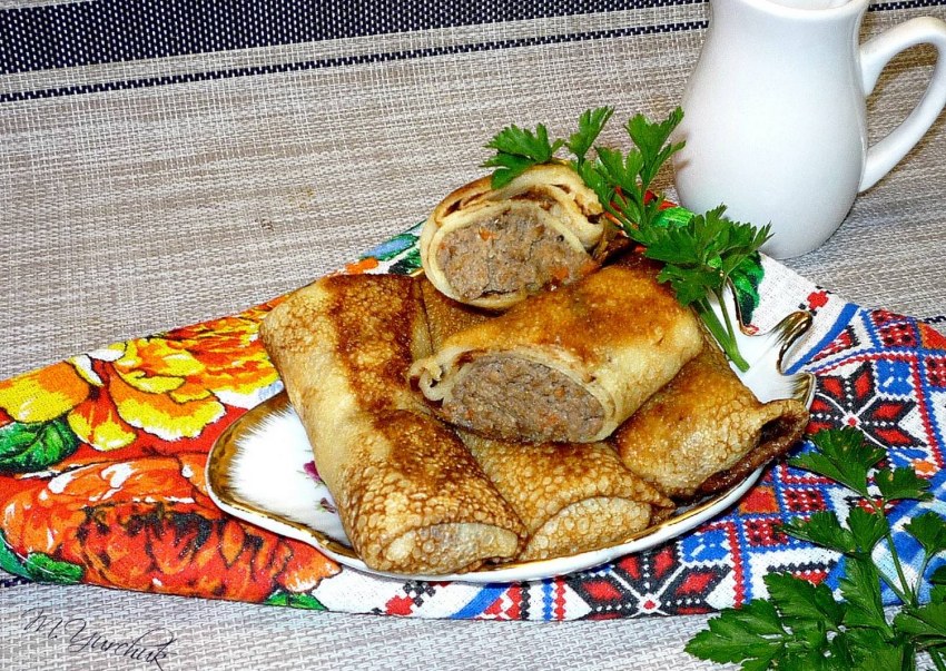 Блинчики с мясом