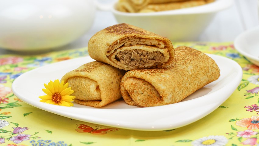 Блинчики с печенкой