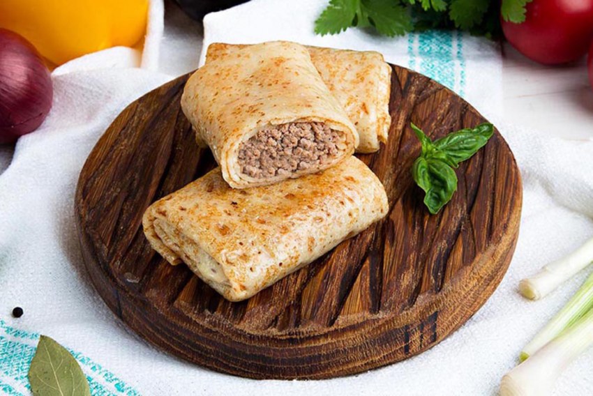 Блинчики с печенью и рисом