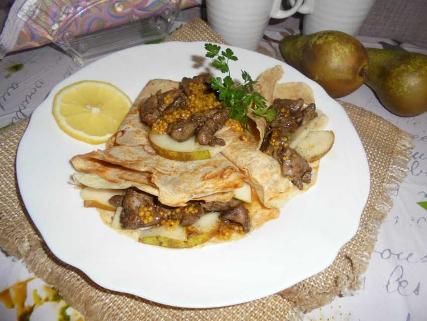Блины фаршированные печенью