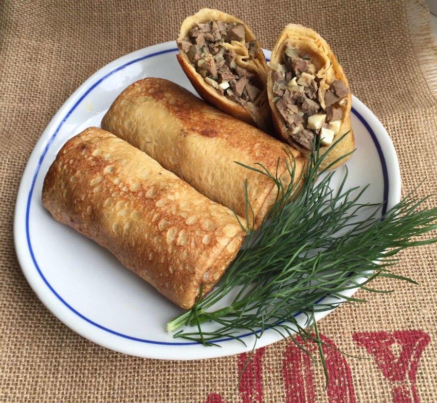 Блины фаршированные печенкой