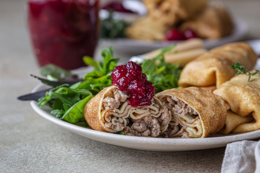 Блинчики с печенкой