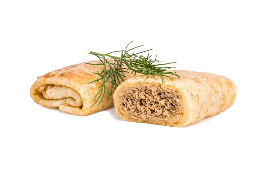 Блины с мясной начинкой