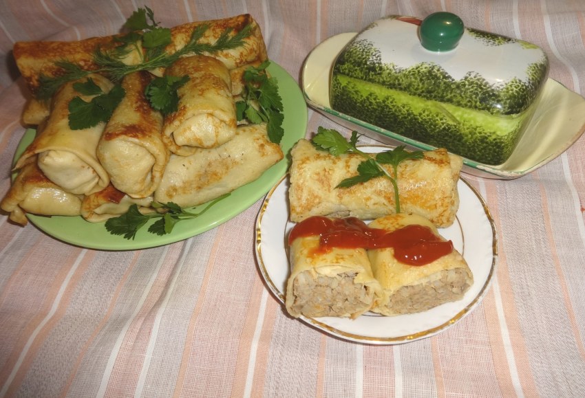 Блинчики с печенкой