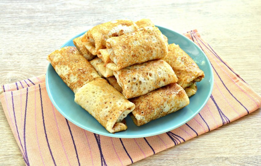 Блины фаршированные мясом