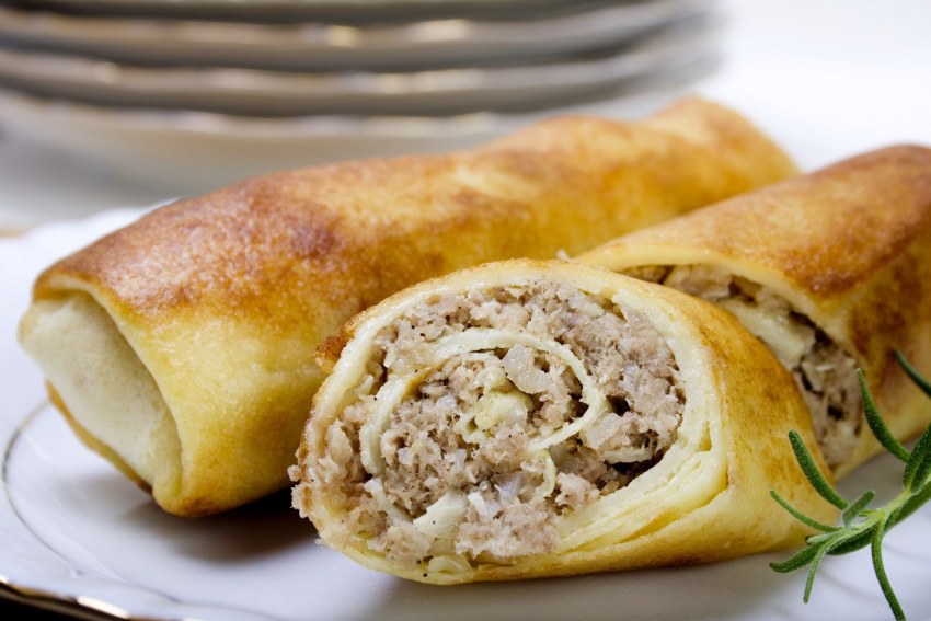 Блины фаршированные печенью