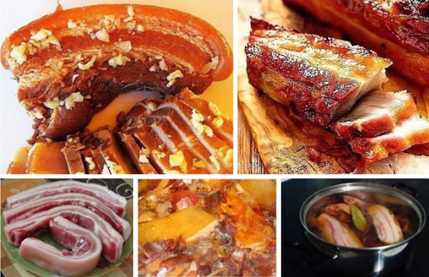 Вареное соленое сало