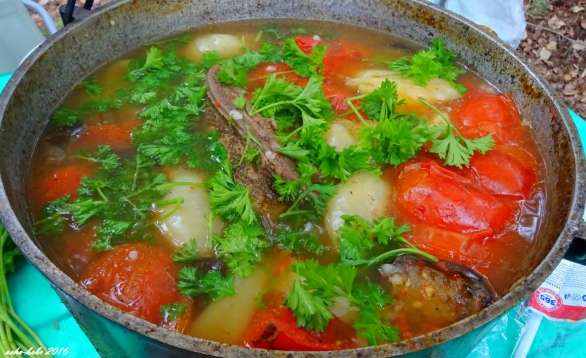 Шулюм из куропатки на костре