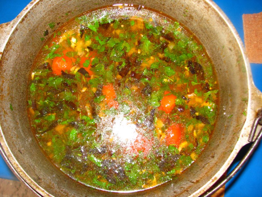 Шулюм из баранины в казане