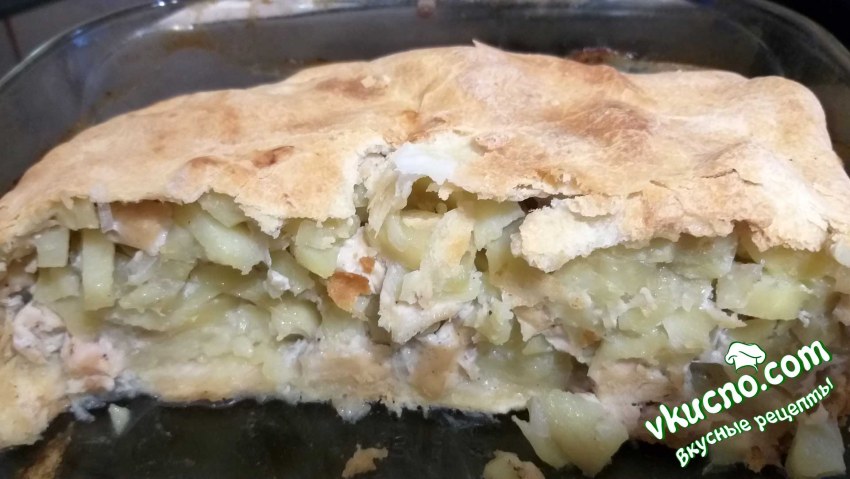 Курник с фаршем и картошкой в духовке пошаговый