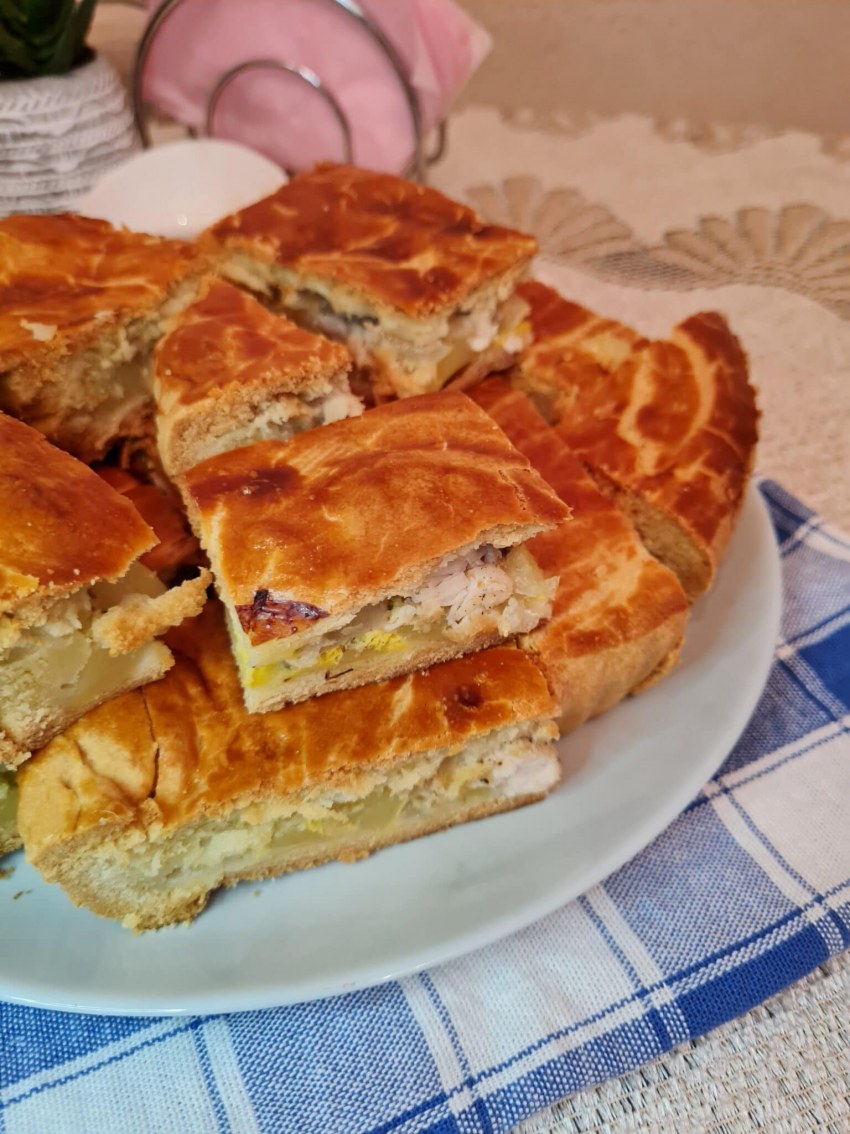 Курник с курицей и картошкой калории