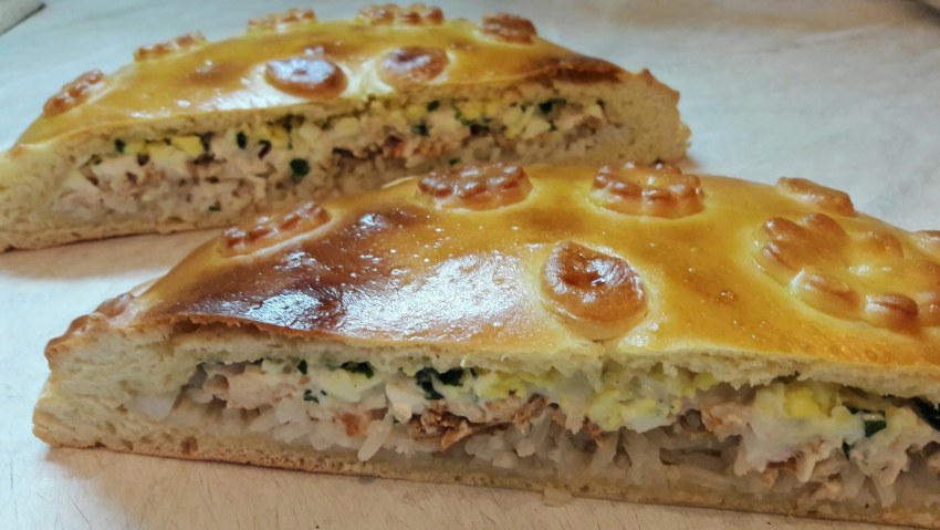 Курник с рисом и курицей