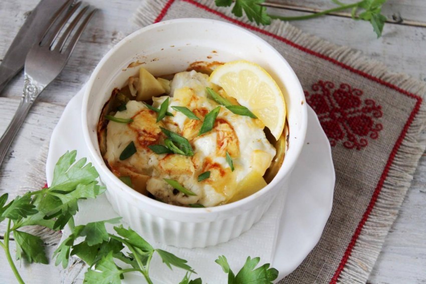 Рыба по-русски с картофелем